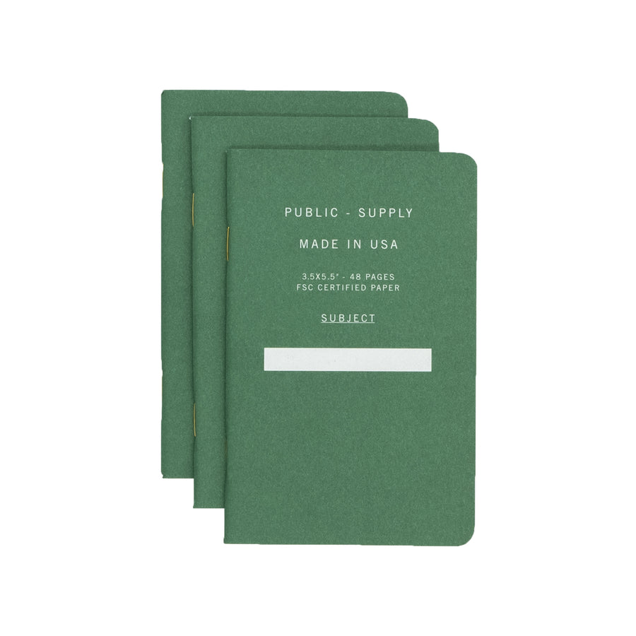 3.5X5.5" - Pocket Notebook - Soft Cover - Green