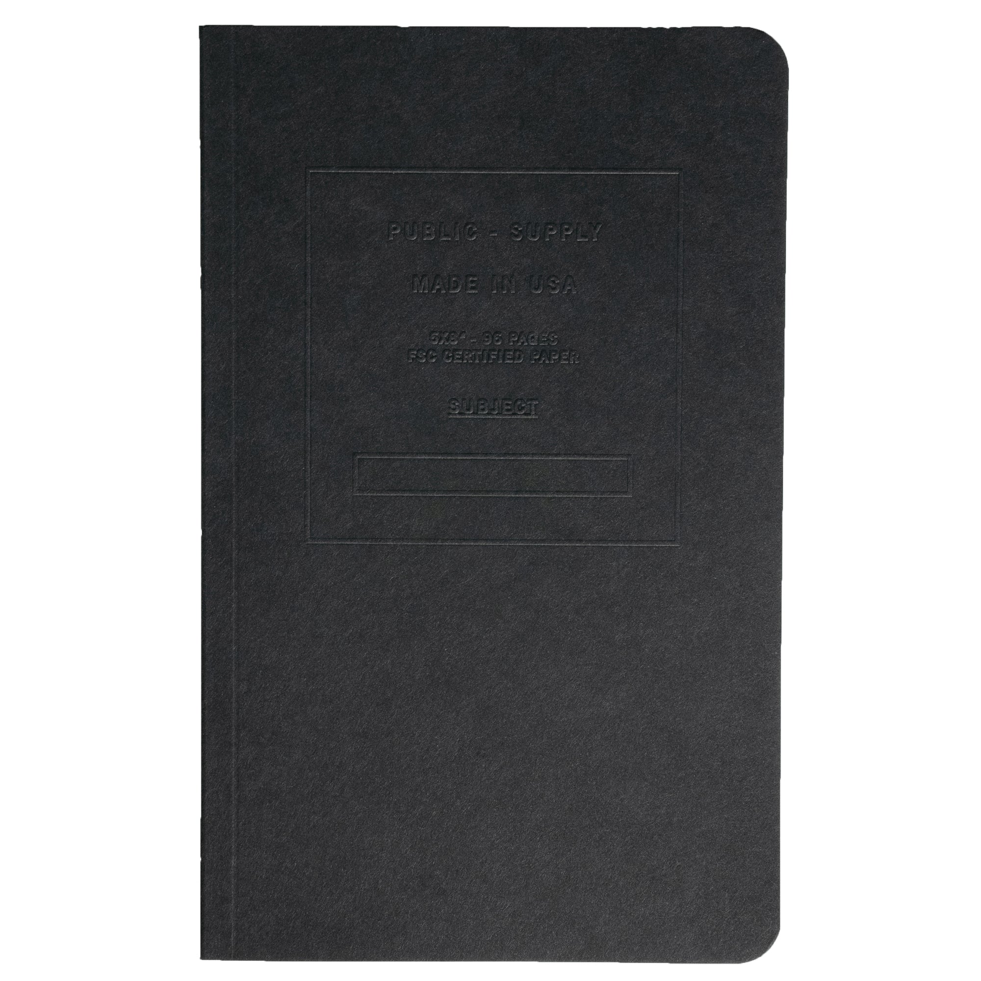 5x8 - Soft Cover Notebook - Embossed - Black Ruled