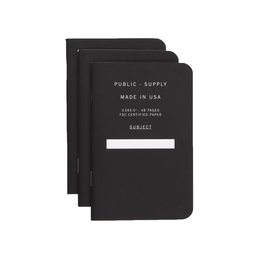 3.5X5.5" - Pocket Notebook - Soft Cover - Black