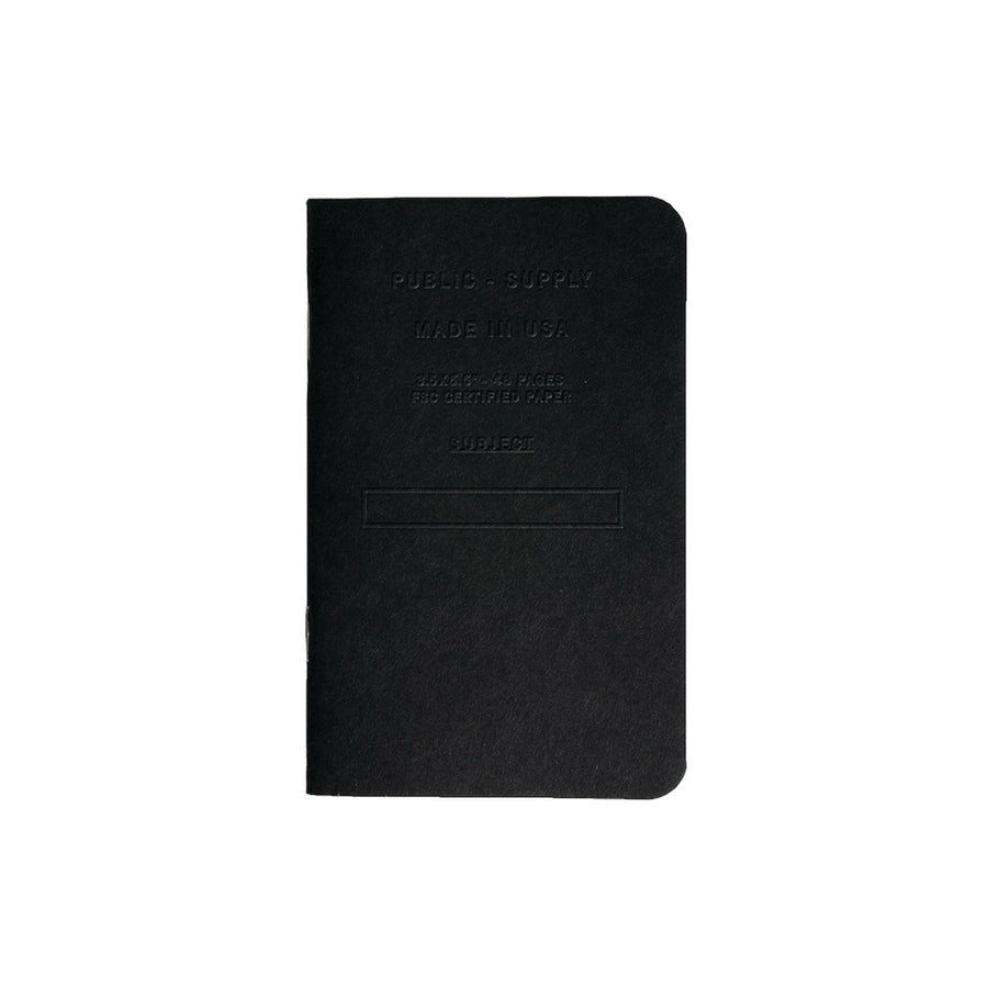 public-supply - 3.5x5.5 Embossed Pocket Notebook - Black (DOT)