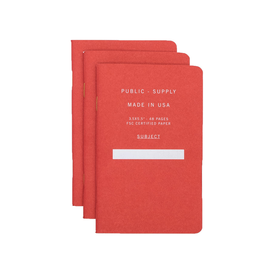 3.5X5.5" - Pocket Notebook - Soft Cover - Red