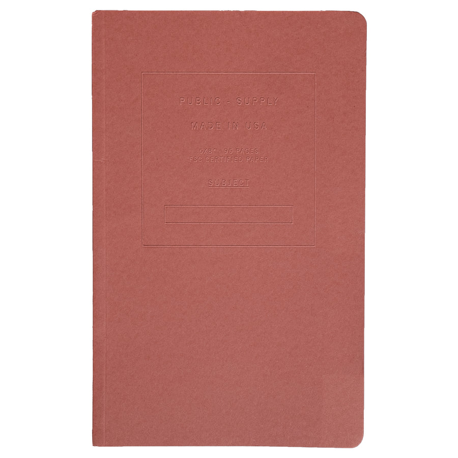 5x8" - Soft Cover Notebook - Embossed - Brick