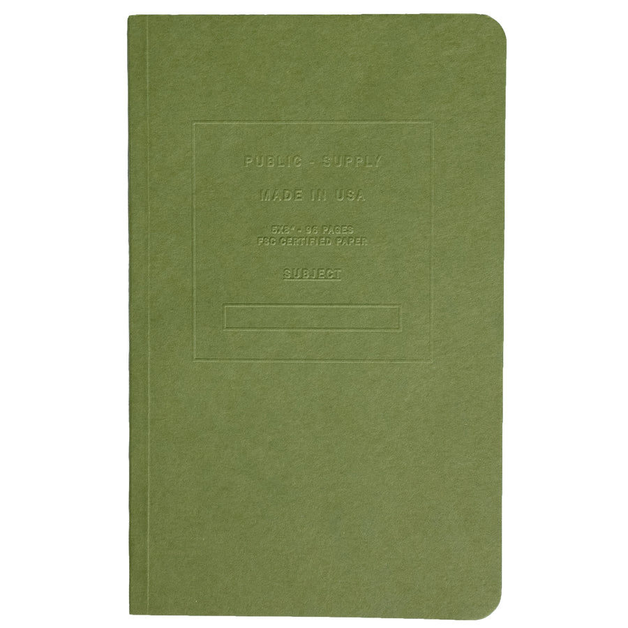 5x8" - Soft Cover Notebook - Embossed - Moss